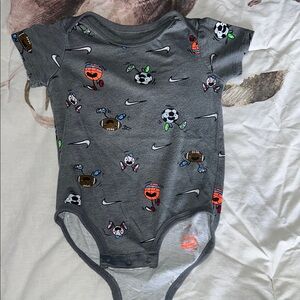 Gray Sports-Themed Kids One Piece